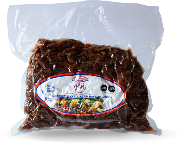 Chicharrón prensado en presentación molido al vacio